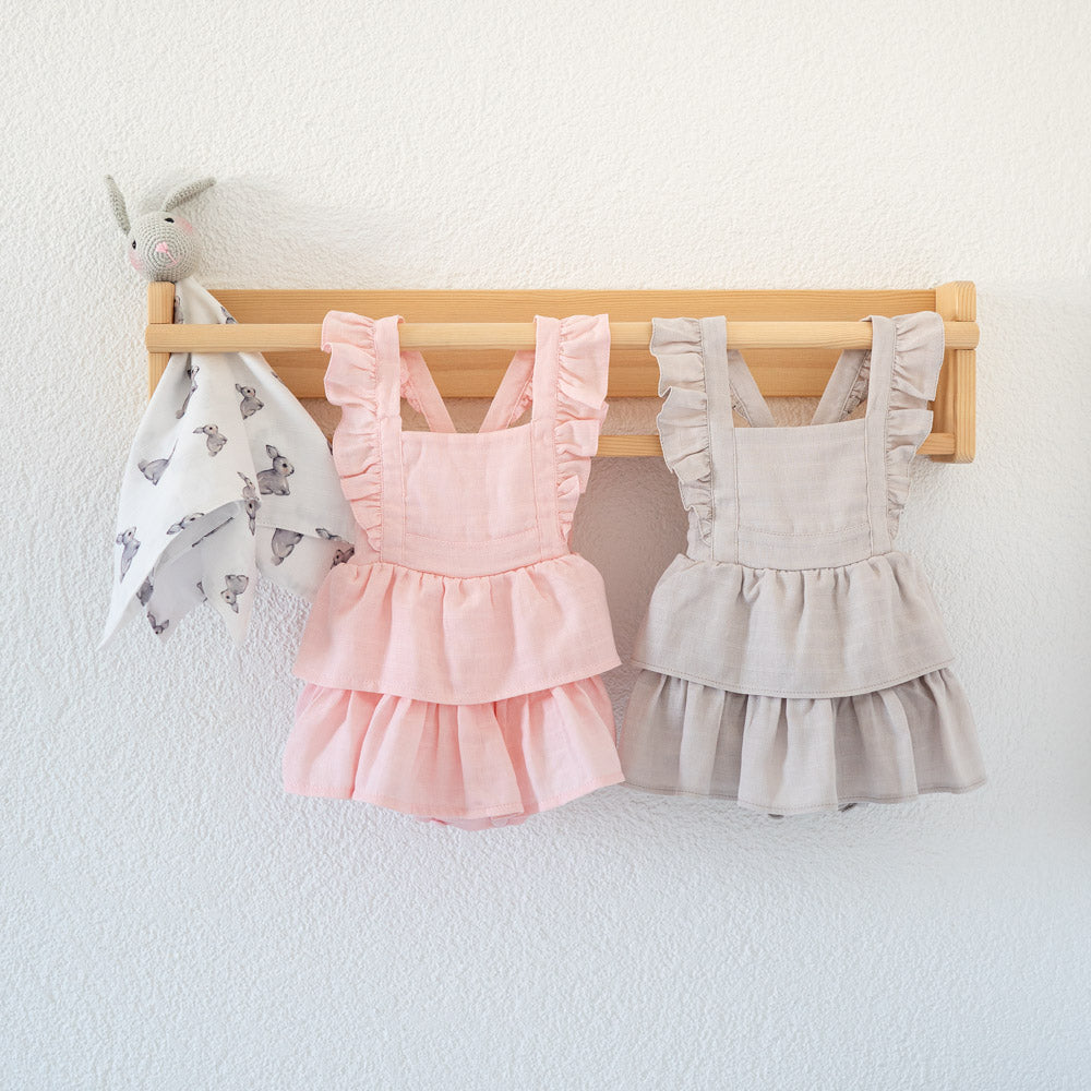 Müslin Bebek Fırfırlı Abiye Elbise - Innocent Pink