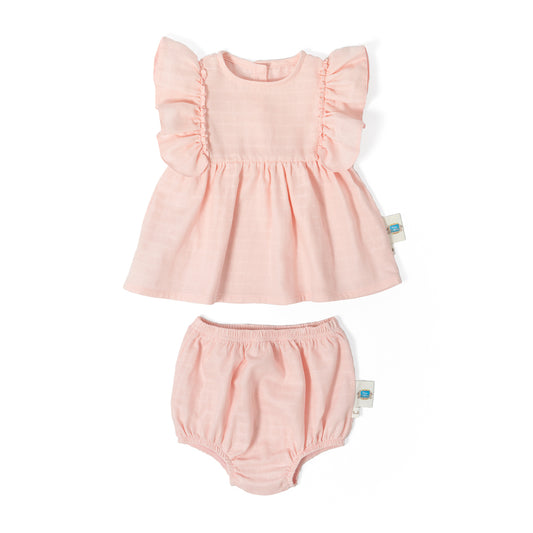 Müslin Fırfırlı Yazlık Elbise - Innocent Pink