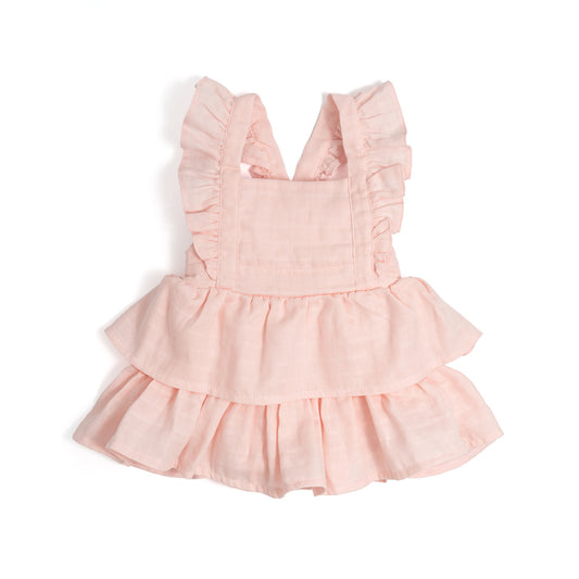 Müslin Bebek Fırfırlı Abiye Elbise - Innocent Pink