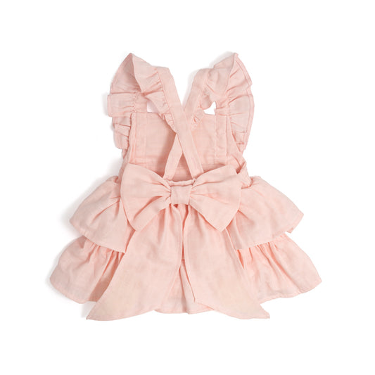 Müslin Bebek Fırfırlı Abiye Elbise - Innocent Pink