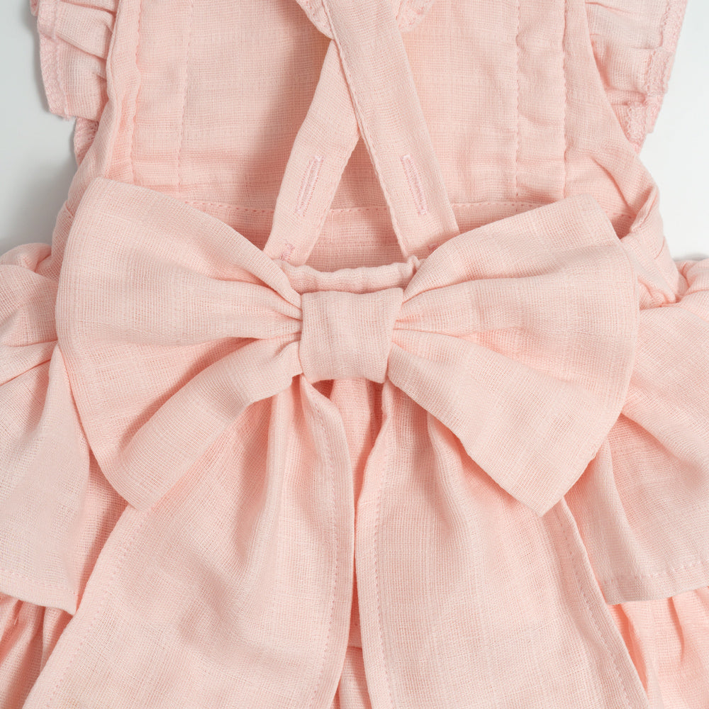 Müslin Bebek Fırfırlı Abiye Elbise - Innocent Pink