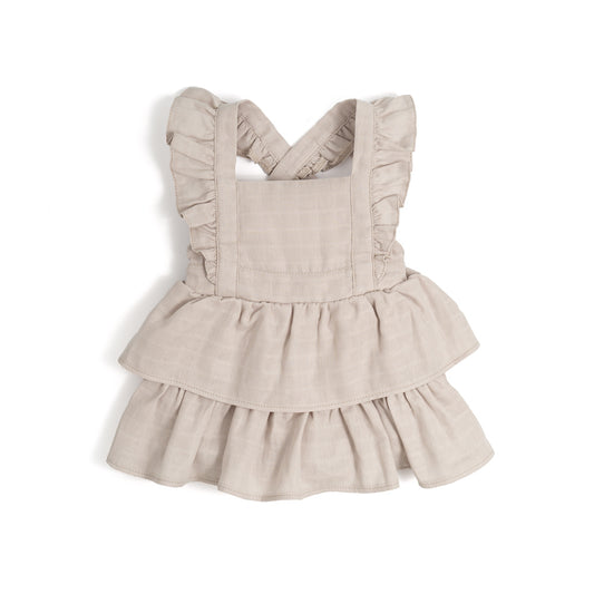 Müslin Bebek Fırfırlı Abiye Elbise - Cotton Grey