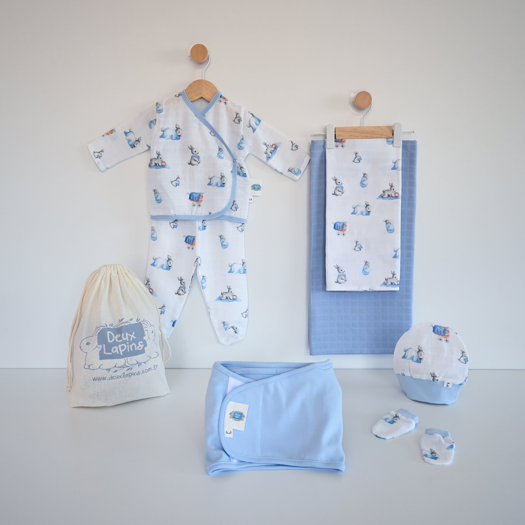 Yenidoğan Bebek Hastane Çıkış Seti 7 Parça - Bebe Lapin
