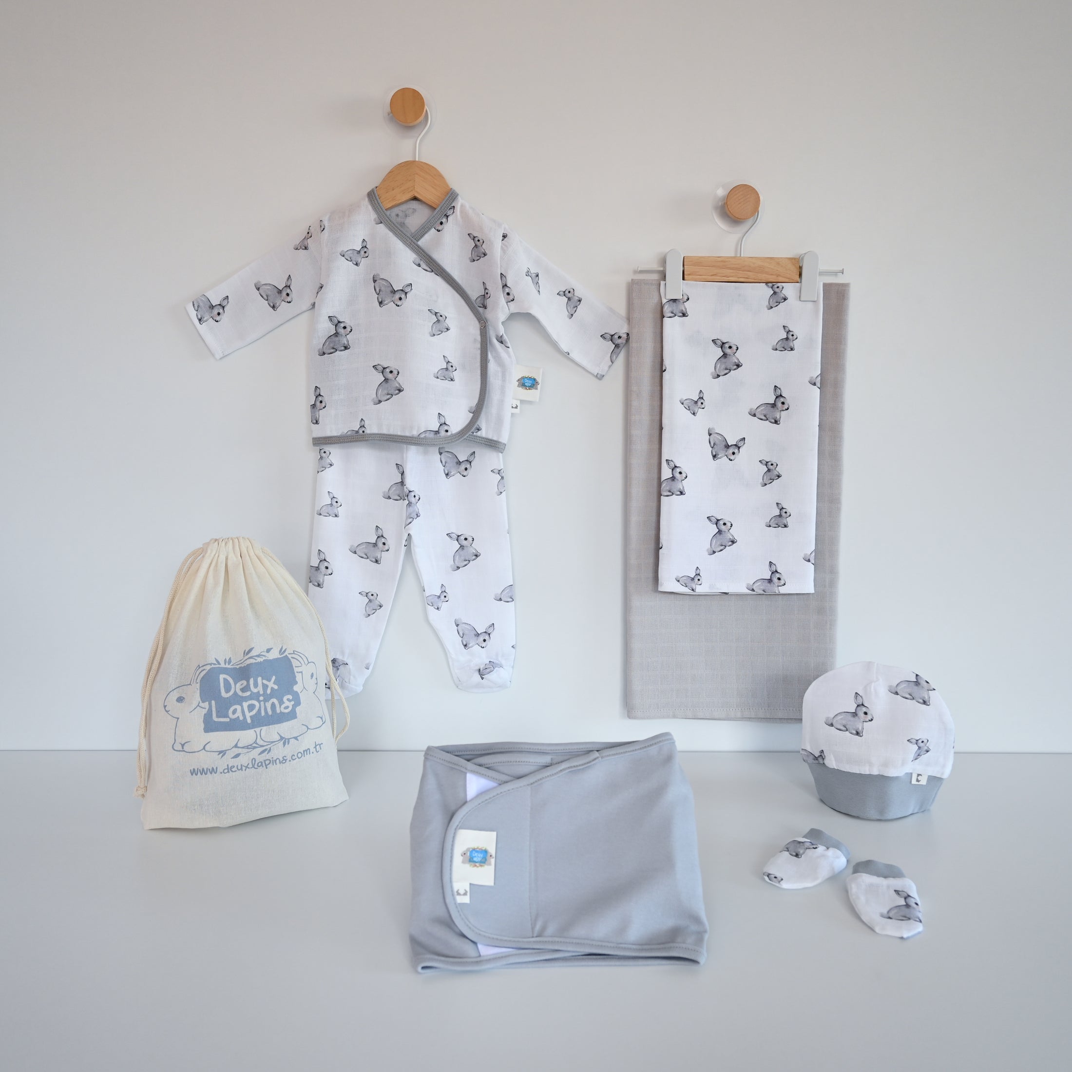 Yenidoğan Bebek Hastane Çıkış Seti 7 Parça - Iconique Lapin