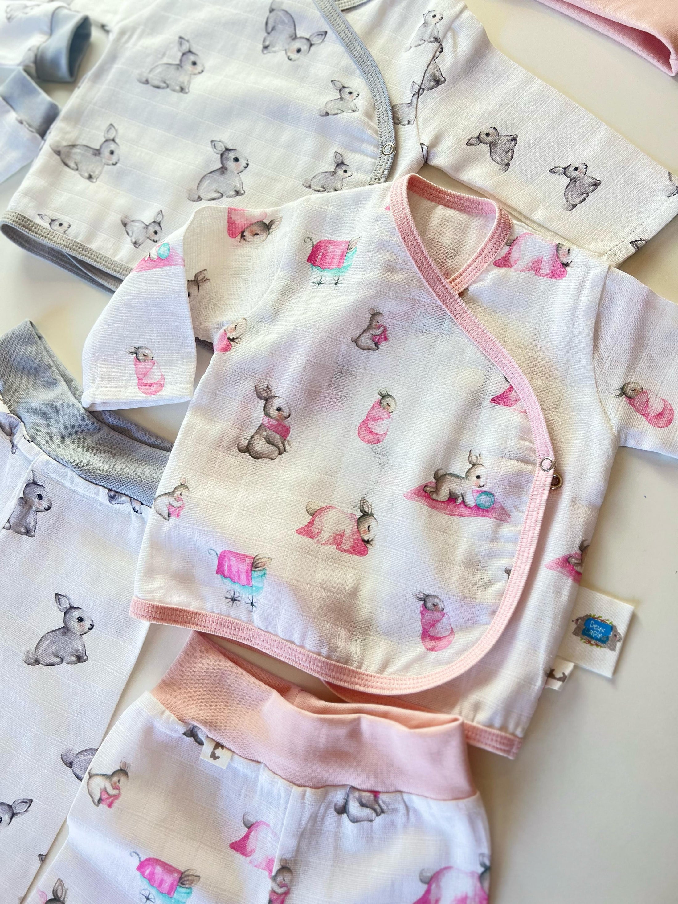 Yenidoğan Bebek Hastane Çıkış Seti 7 Parça - Bebe Lapin Rose