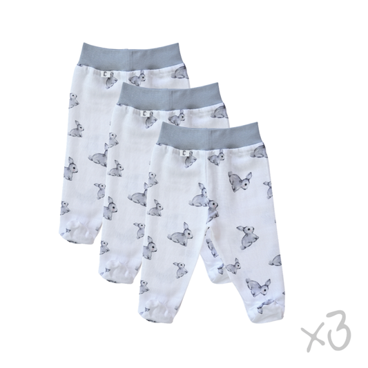 Müslin Patikli Alt 3'lü Set – Iconique Lapin