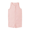 Resmi Galeri görüntüleyiciye yükleyin, Kısa Paçalı Müslin Bebek Tulum - Innocent Pink

