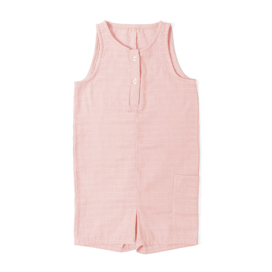 Kısa Paçalı Müslin Bebek Tulum - Innocent Pink