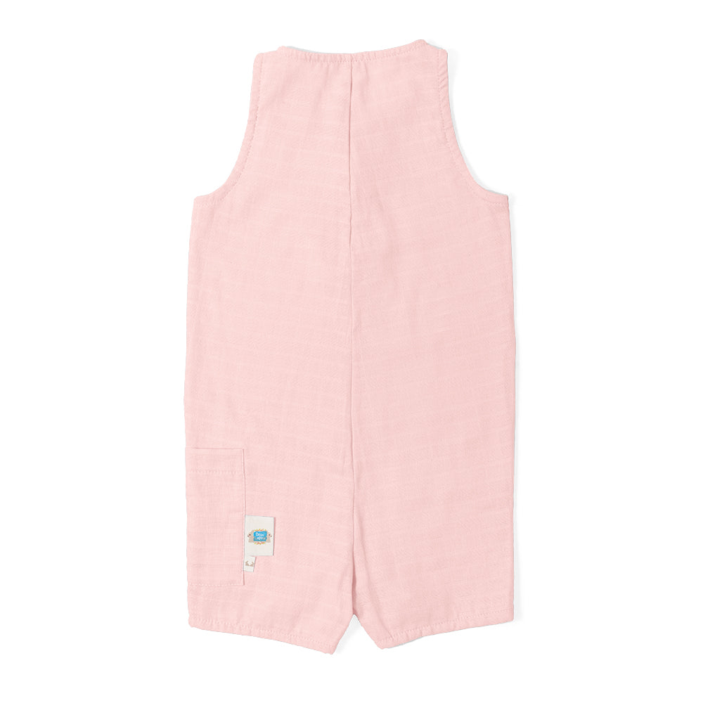 Kısa Paçalı Müslin Bebek Tulum - Innocent Pink