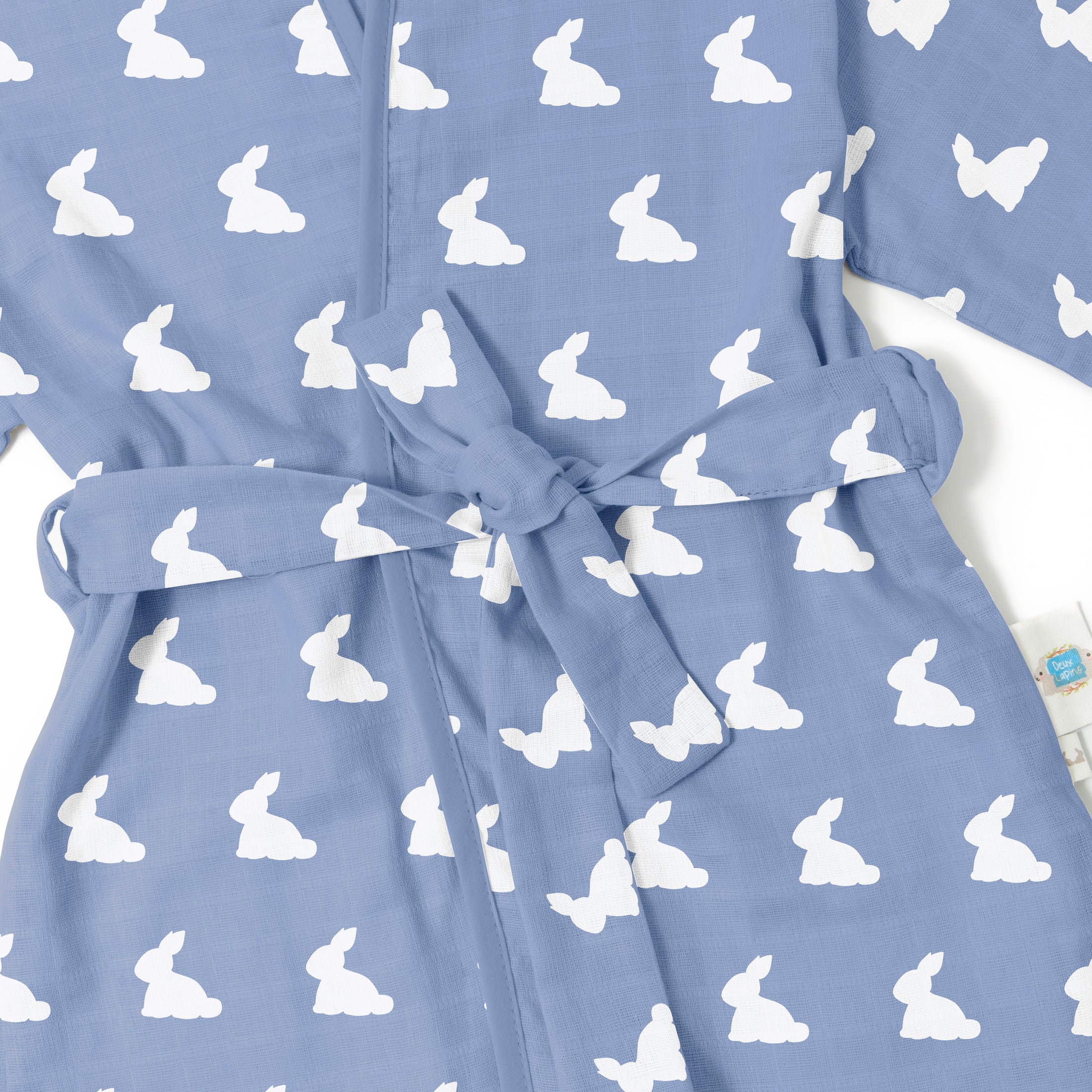 Müslin Çocuk Kimono Bornoz - Mono Lapin Royal Blue
