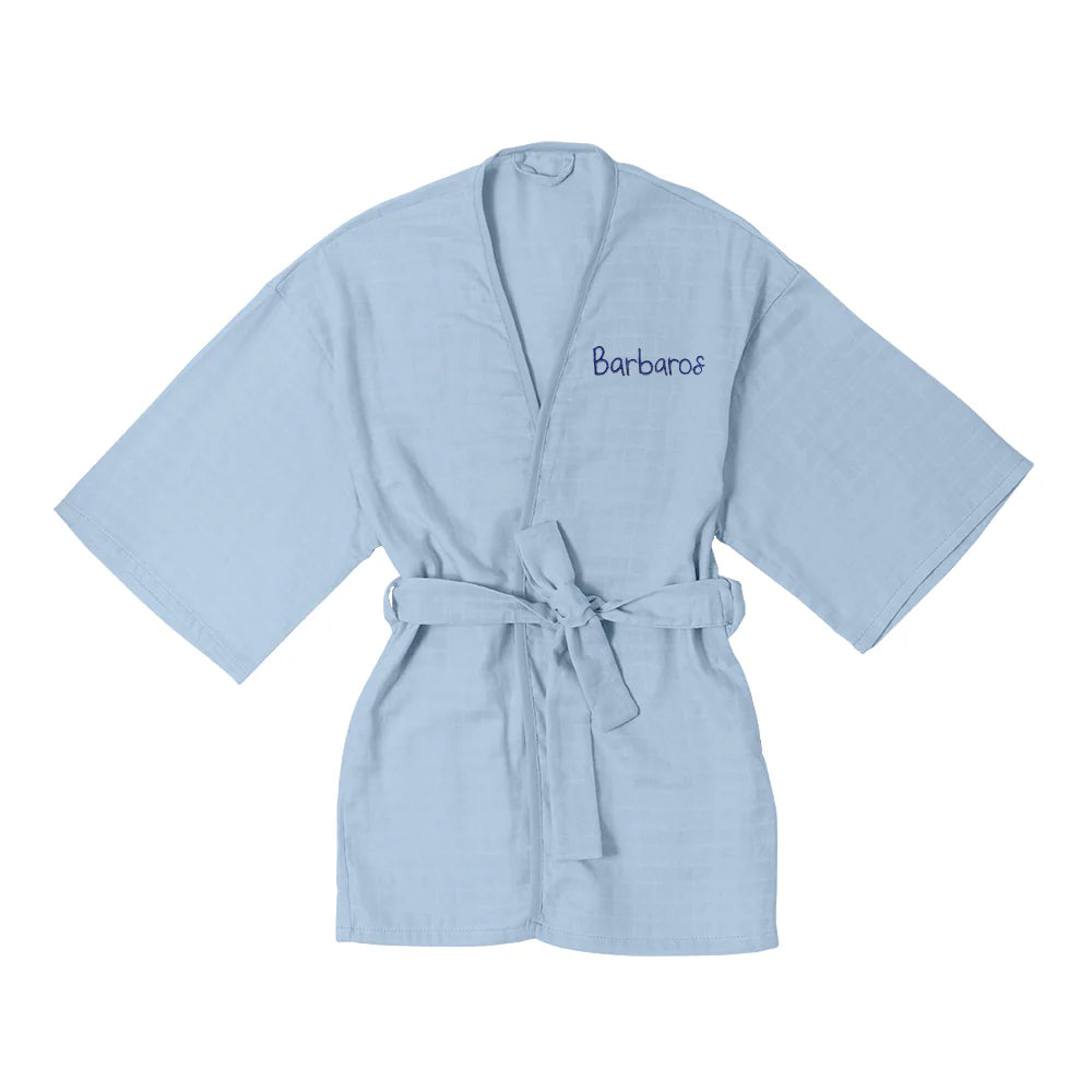 Müslin Çocuk Kimono Bornoz - Endless Blue
