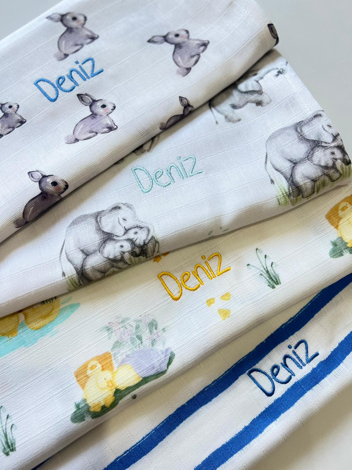 Müslin Bebek Örtüsü - Mono Lapin Royal Blue