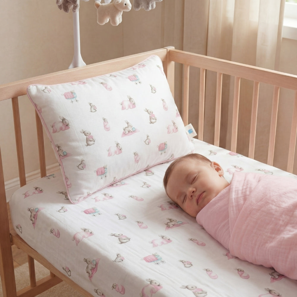 Müslin Bebek Yastığı - Bébé Lapin Rose