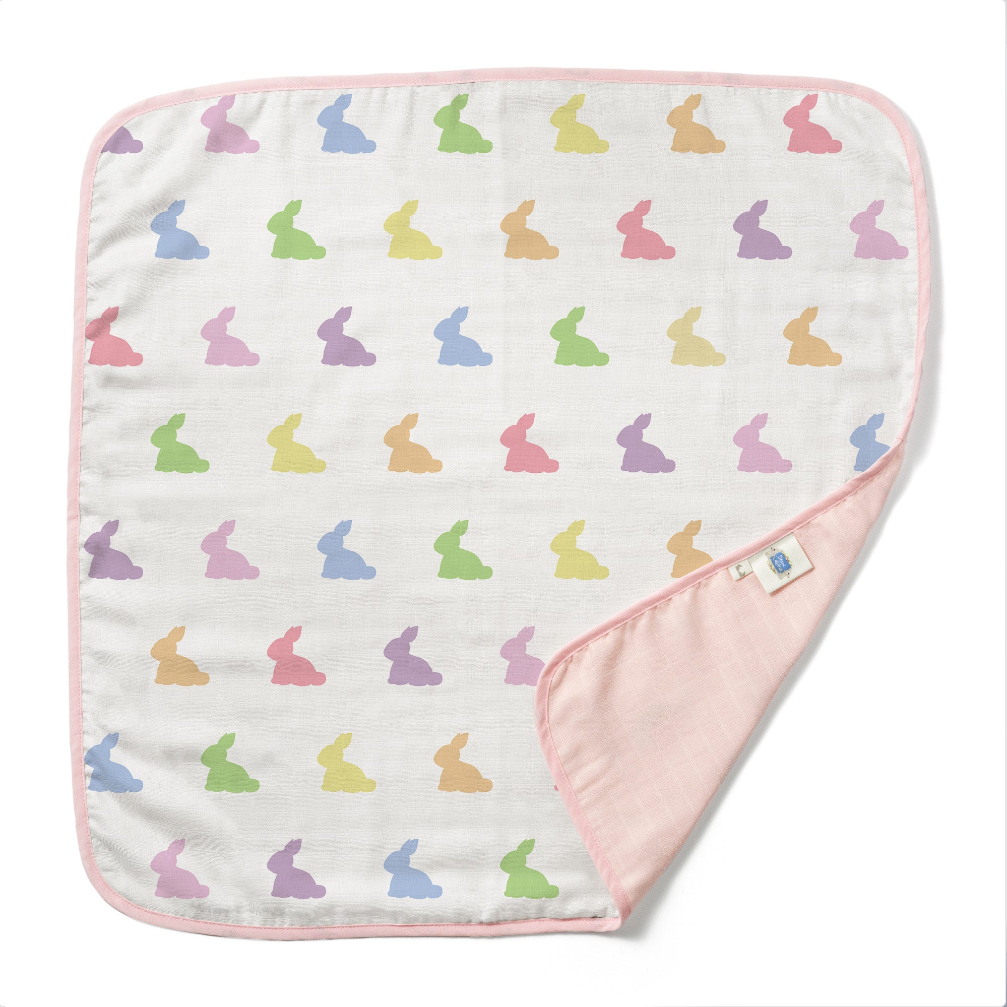 Çift Kat Müslin Battaniye 0.5 TOG -  65x65 cm - Rainbow Lapin Pink