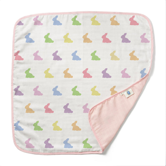 Çift Kat Müslin Battaniye 0.5 TOG -  65x65 cm - Rainbow Lapin Pink
