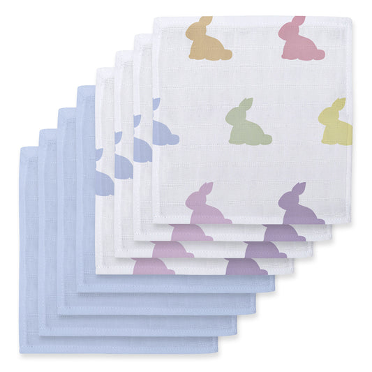 Müslin Bebek Ağız Bezi Paketi – Rainbow Lapin & Endless Blue 10`lu