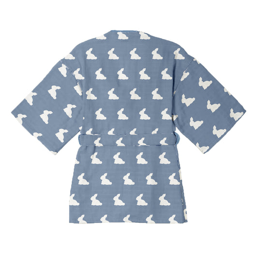 Müslin Çocuk Kimono Bornoz - Mono Lapin Royal Blue