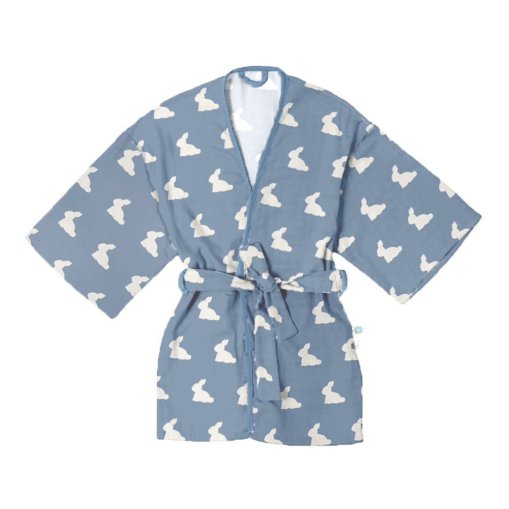 Müslin Çocuk Kimono Bornoz - Mono Lapin Royal Blue