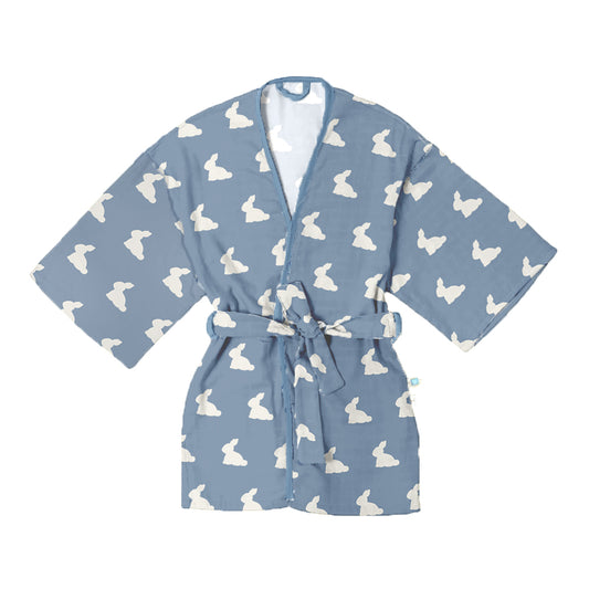 Müslin Çocuk Kimono Bornoz - Mono Lapin Royal Blue