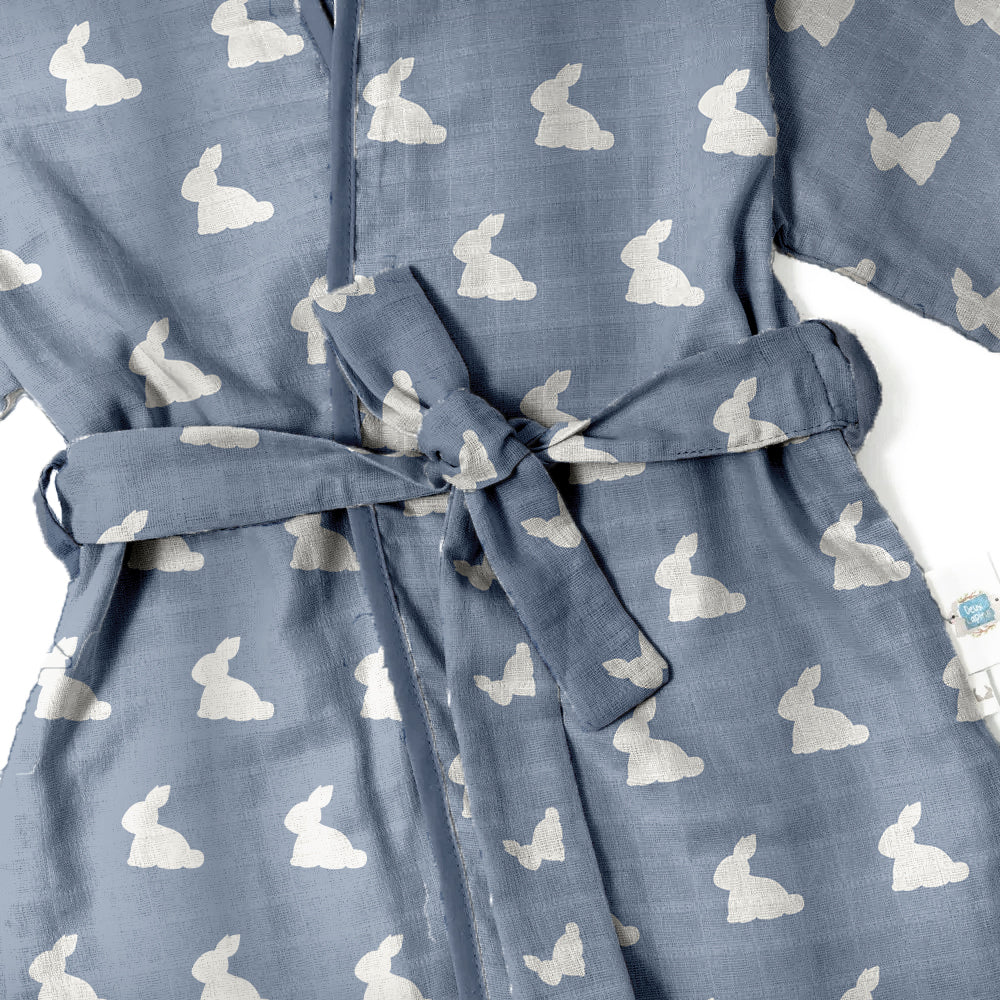 Müslin Çocuk Kimono Bornoz - Mono Lapin Royal Blue