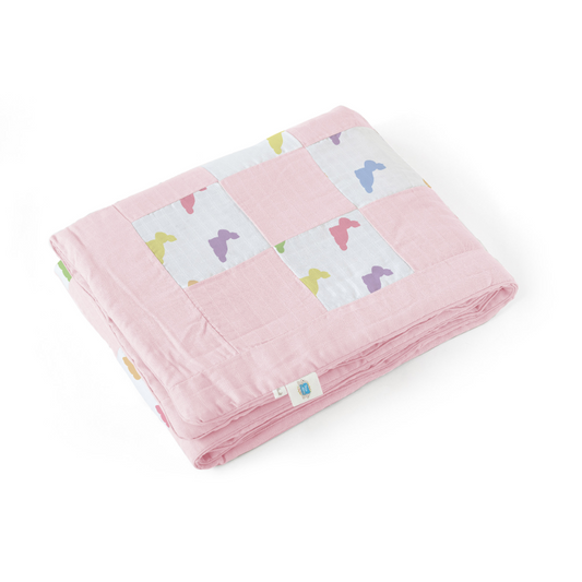 Müslin Bebek Yatak Örtüsü - Rainbow Lapin Pink