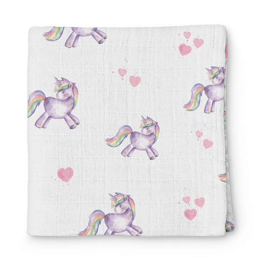Müslin Bebek Örtüsü - Unicorn