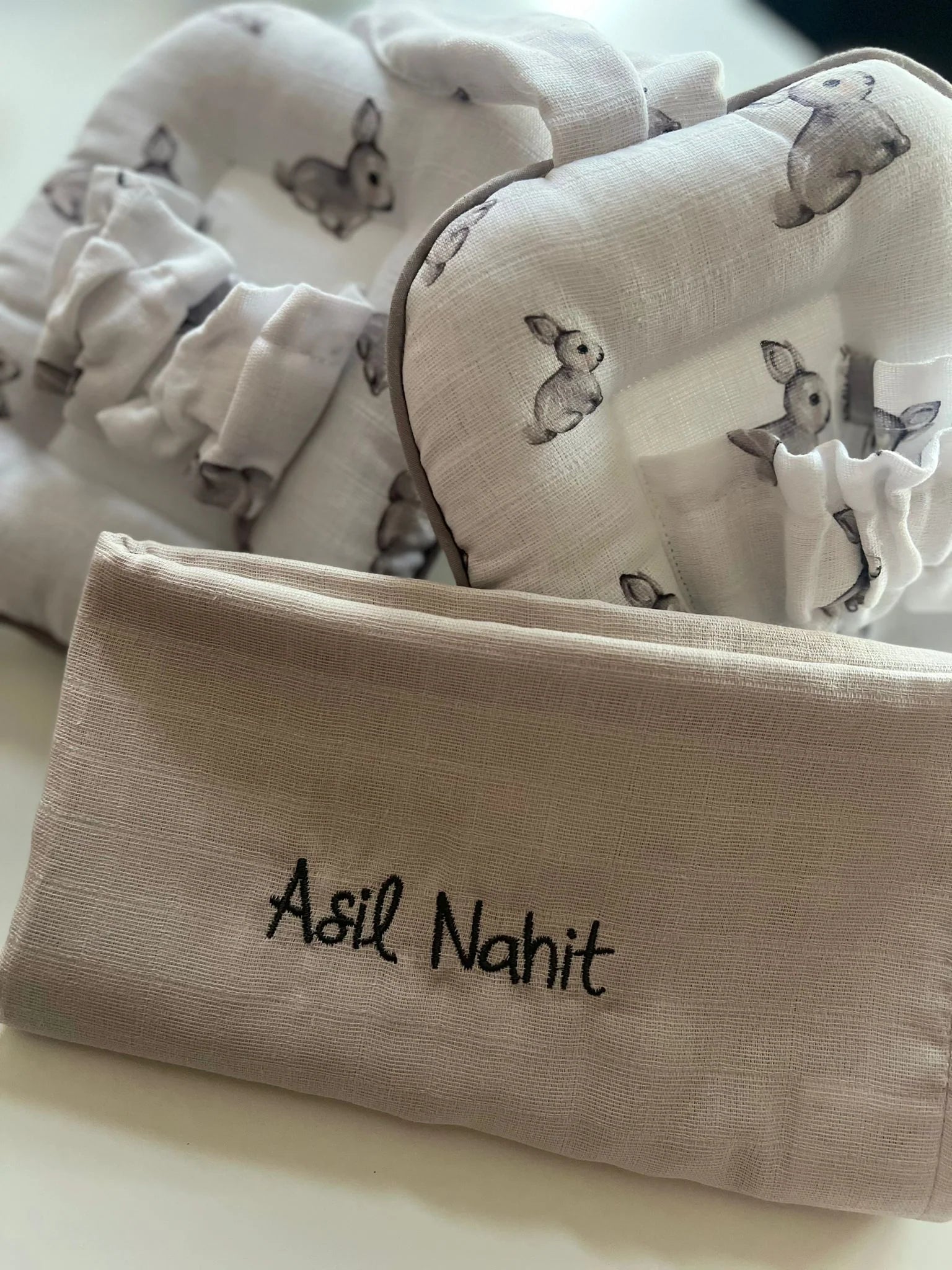 Müslin Bebek Omuz Bezi 5’li - Cotton Grey