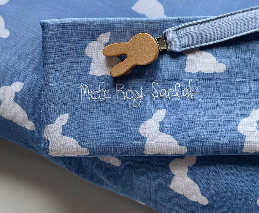 Müslin Bebek Omuz Bezi 5’li - Mono Lapin Royal Blue