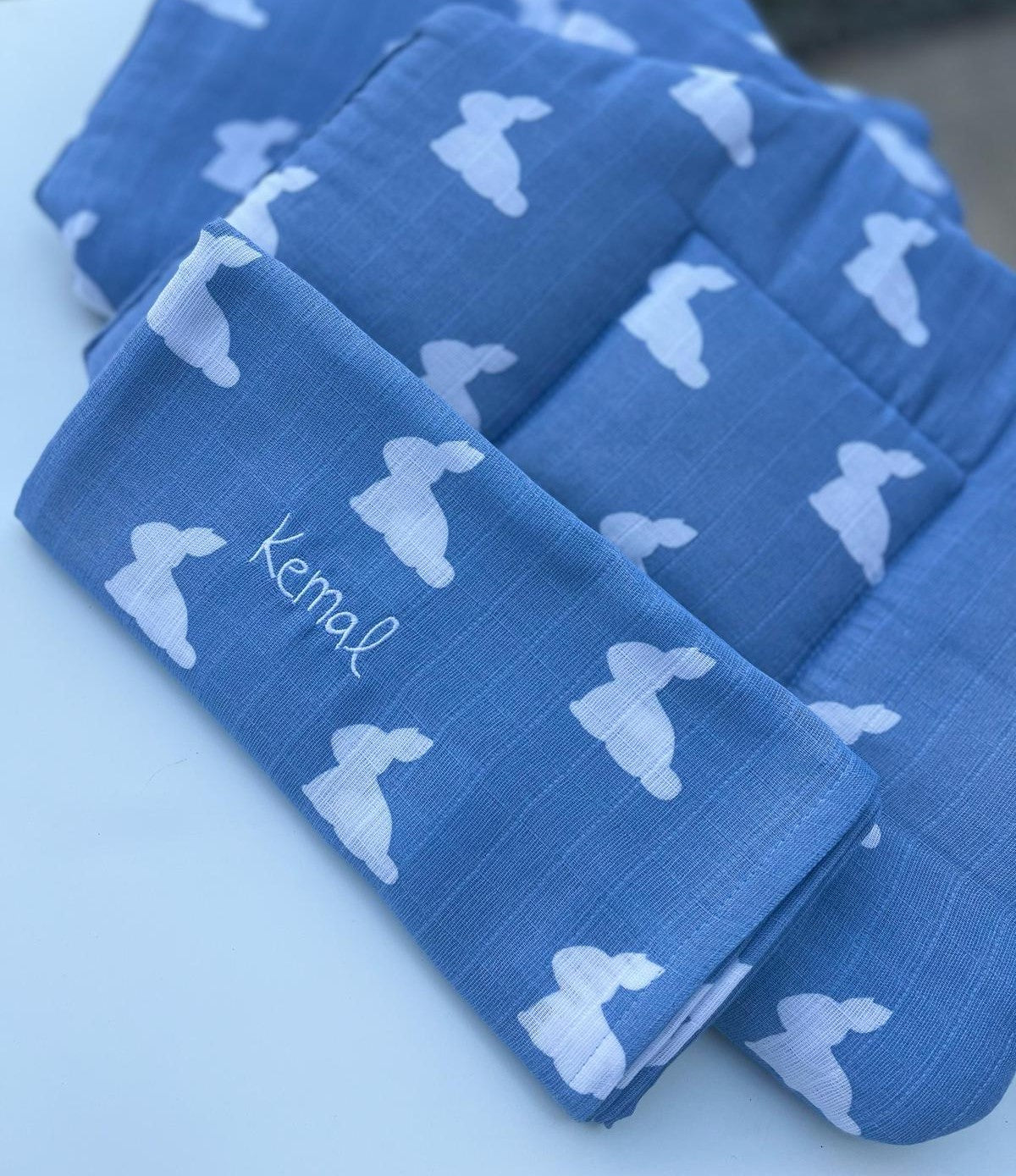 Müslin Bebek Örtüsü - Mono Lapin Royal Blue