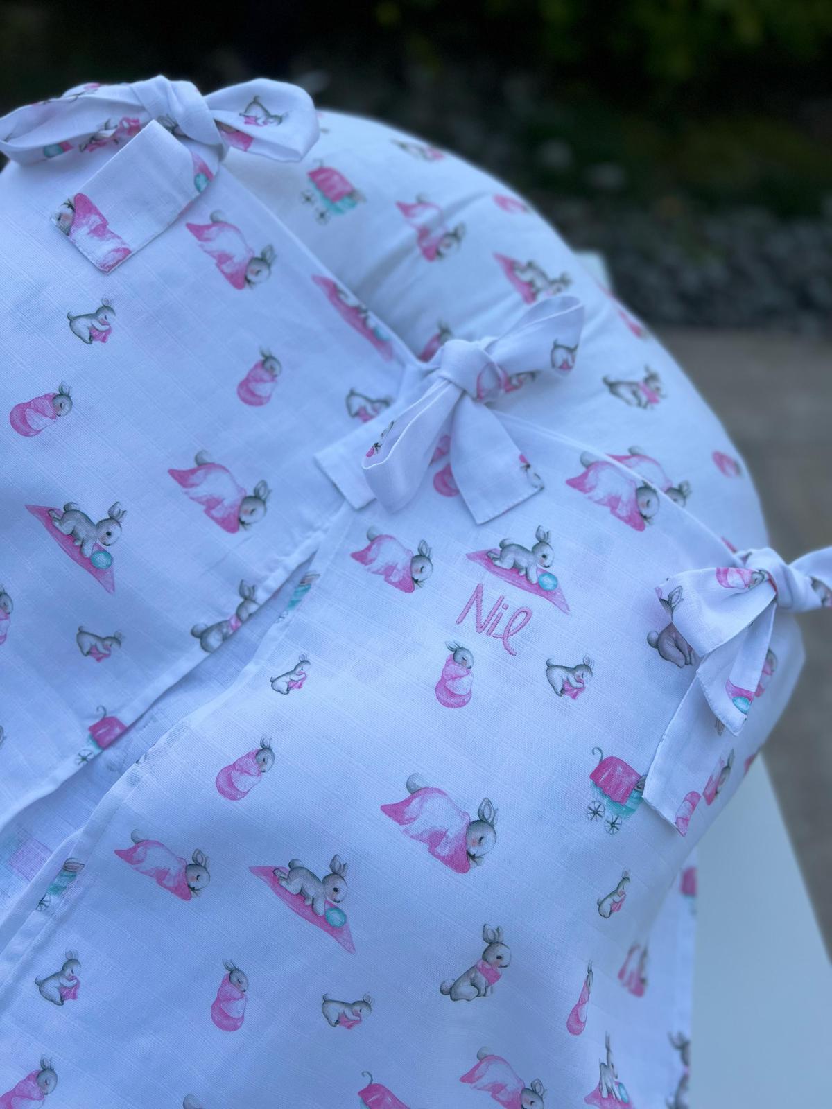Müslin Puset Örtüsü - Bébé Lapin Rose