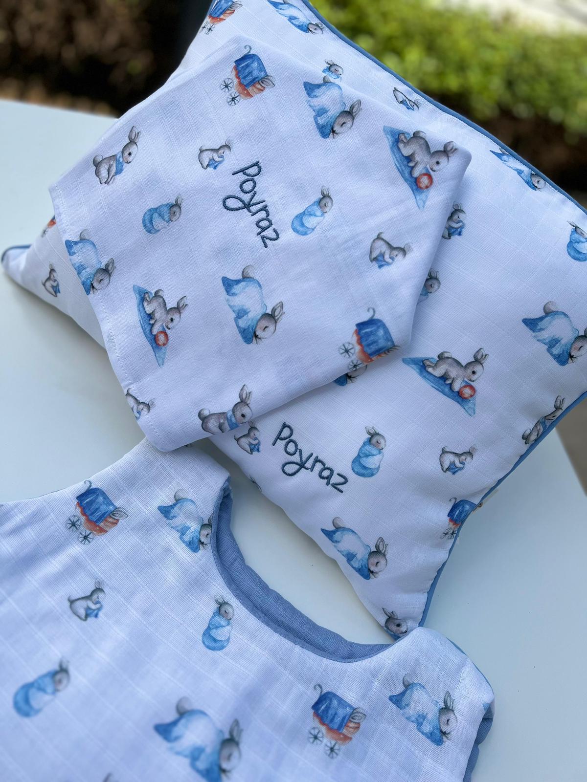 Müslin Bebek Yastığı Kılıfı - Bébé Lapin