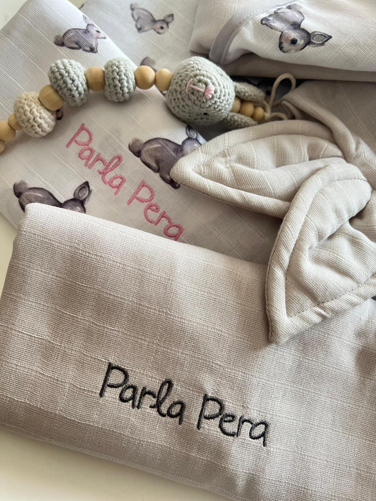 Müslin Bebek Omuz Bezi 5’li - Cotton Grey