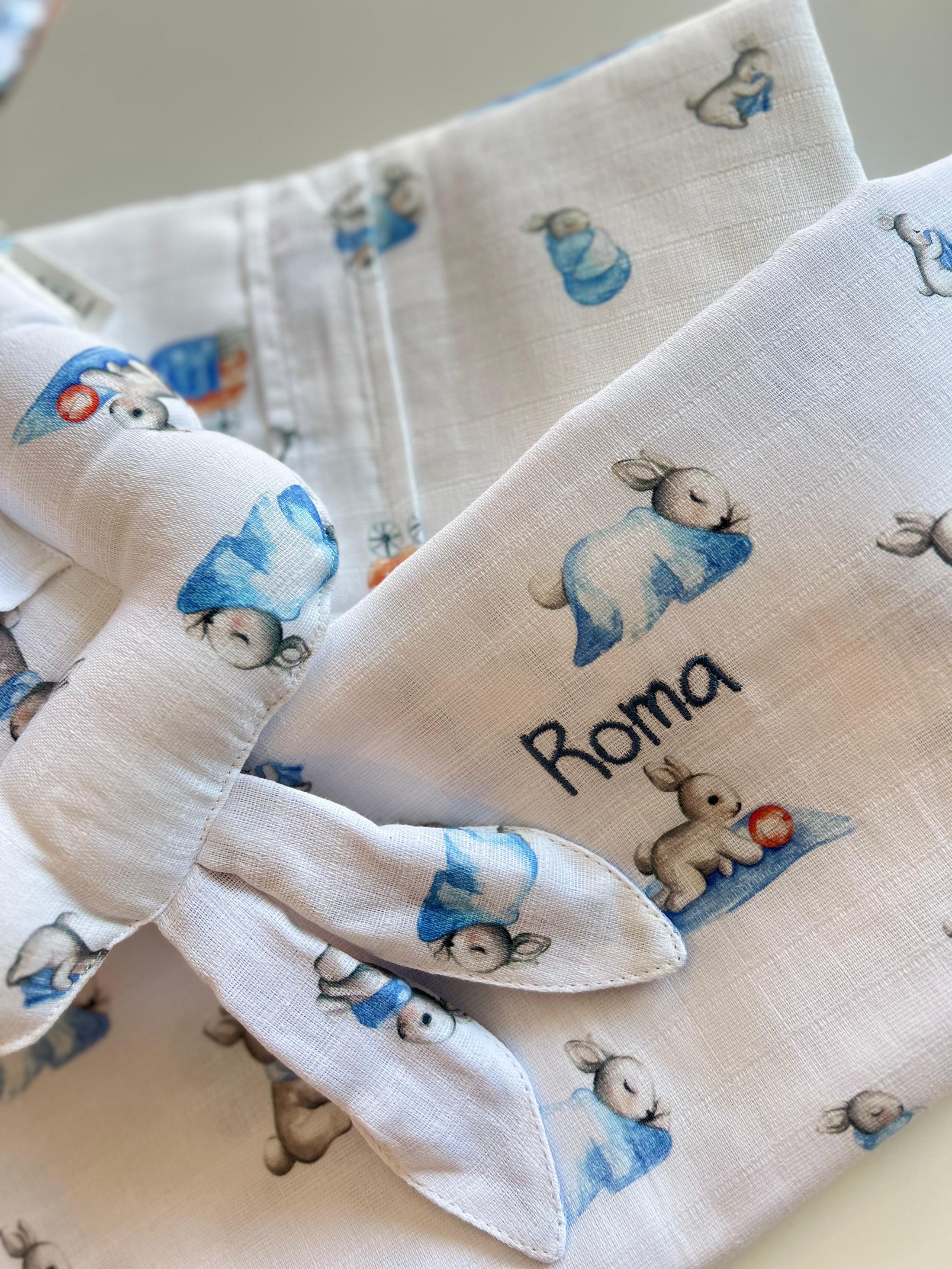 Müslin Bebek Örtüsü - Bébé Lapin