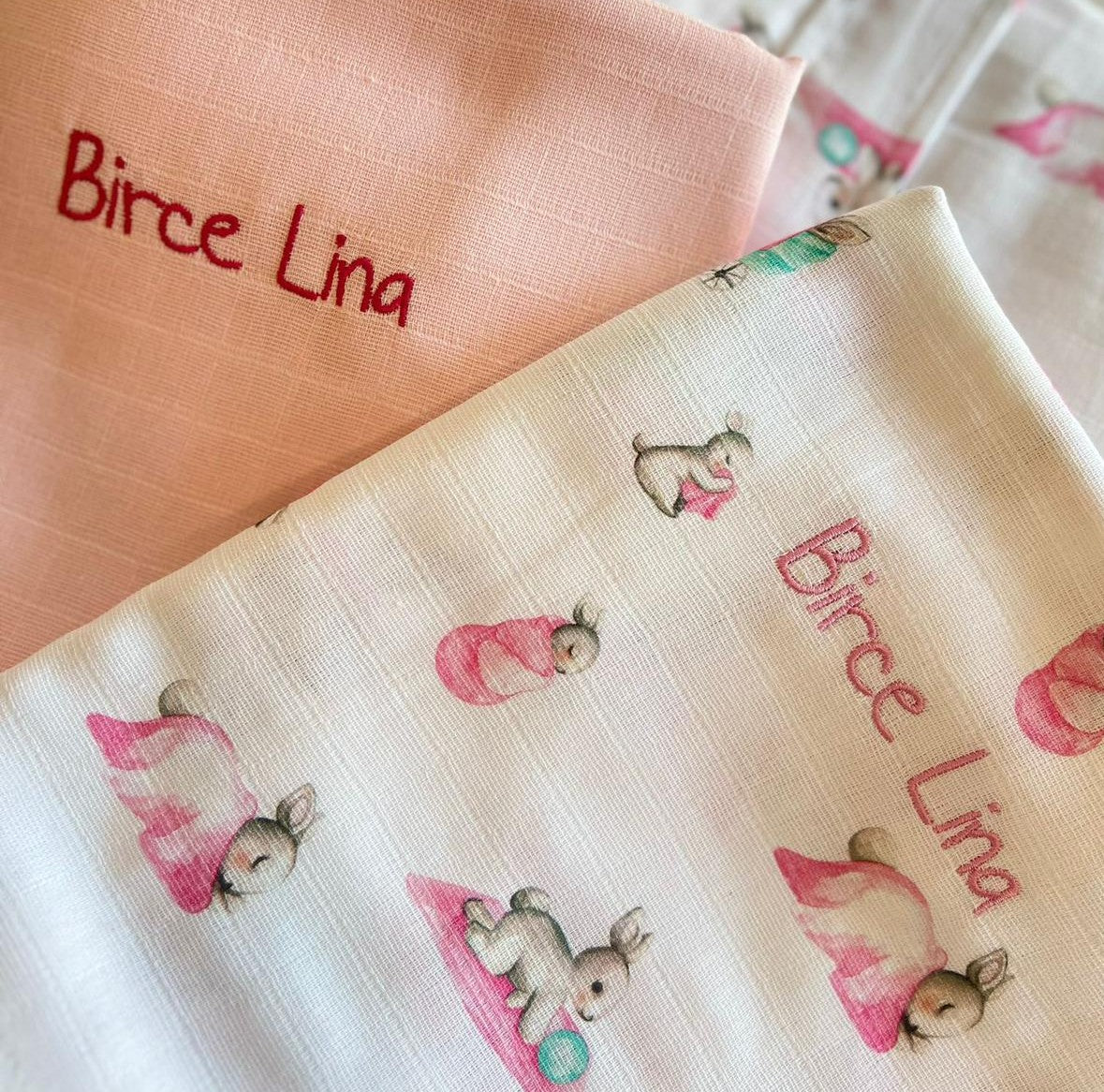 Müslin Bebek Ağız Bezi Paketi – Bébé Lapin Rose & Innocent Pink 10`lu