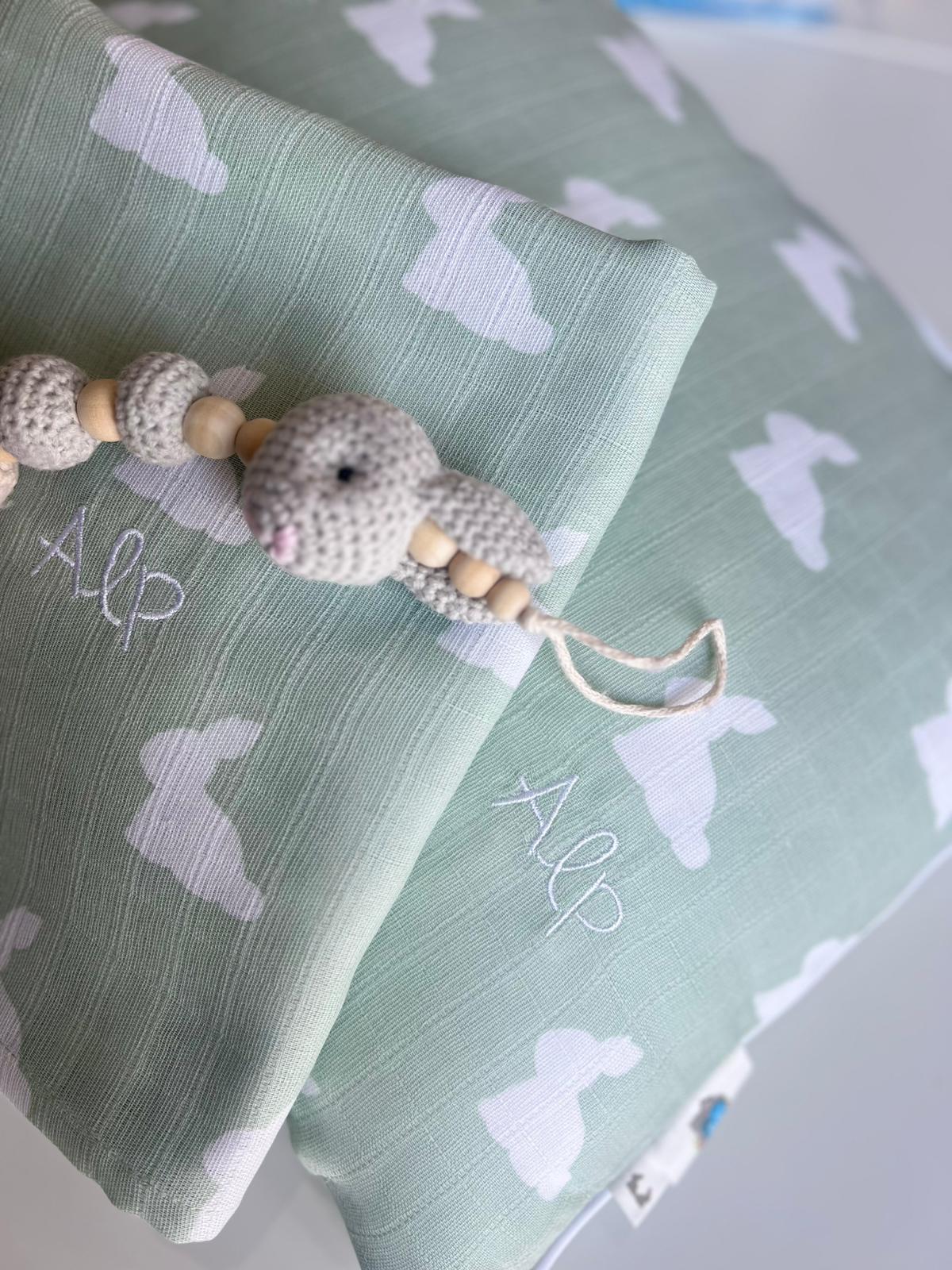 Müslin Bebek Örtüsü - Mono Lapin Matcha Green