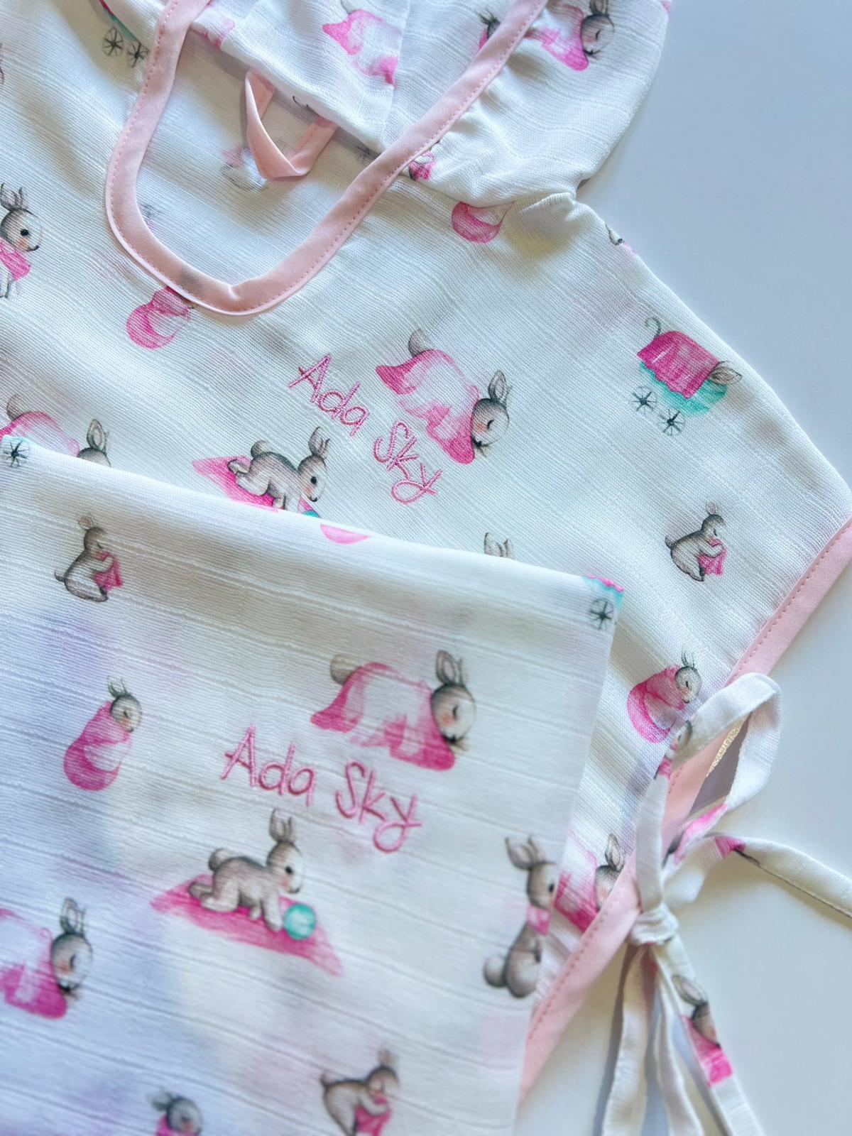 Müslin Bebek Panço - Bébé Lapin Rose