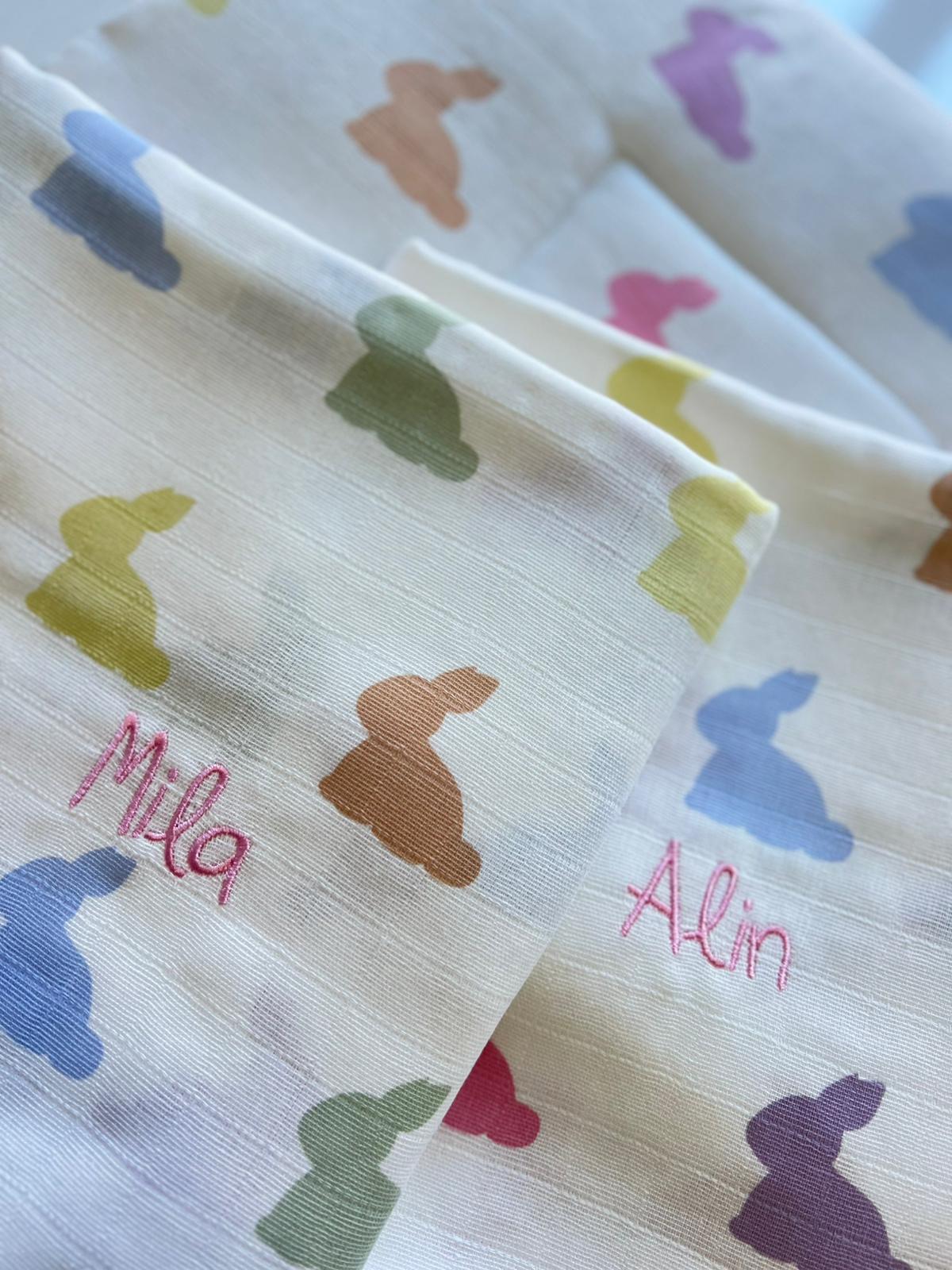 Müslin Puset Örtüsü - Rainbow Lapin