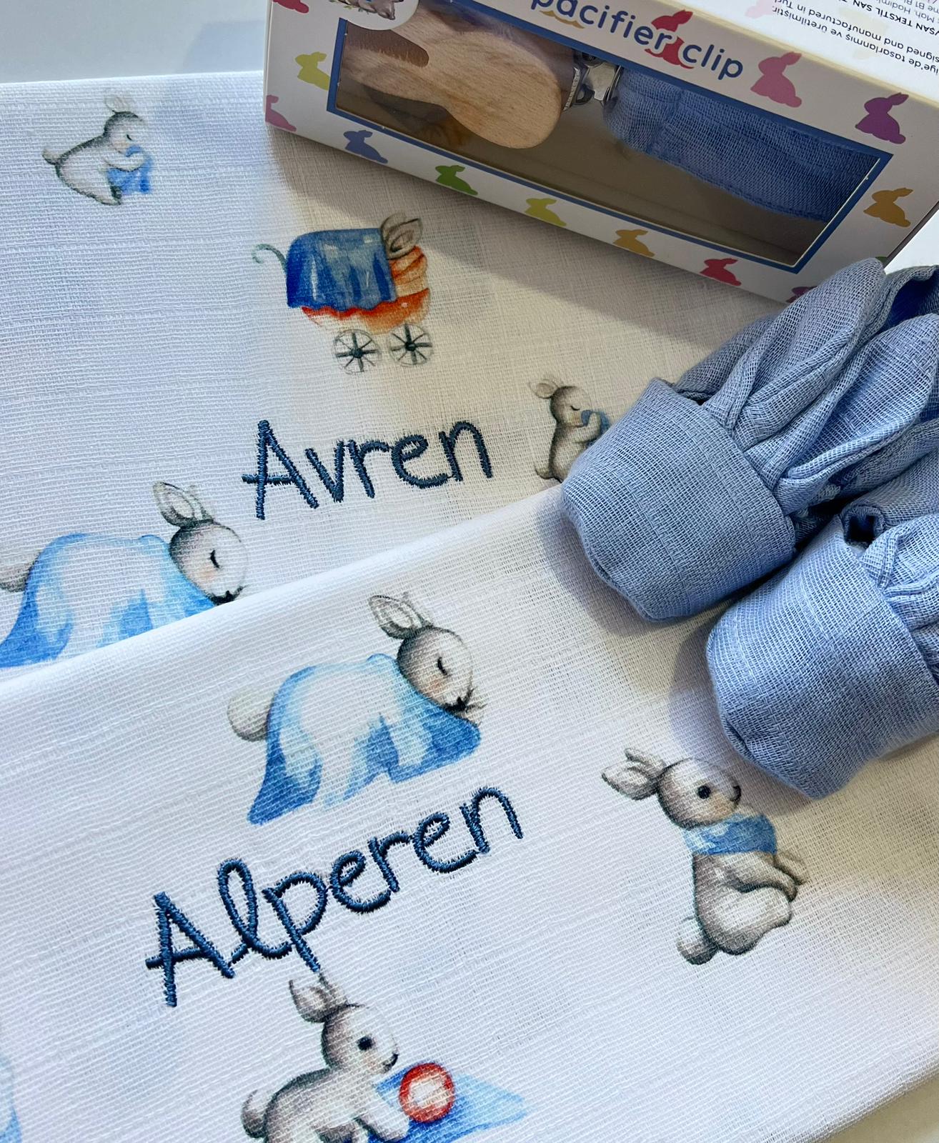 Müslin Bebek Omuz Bezi 5’li - Bébé Lapin