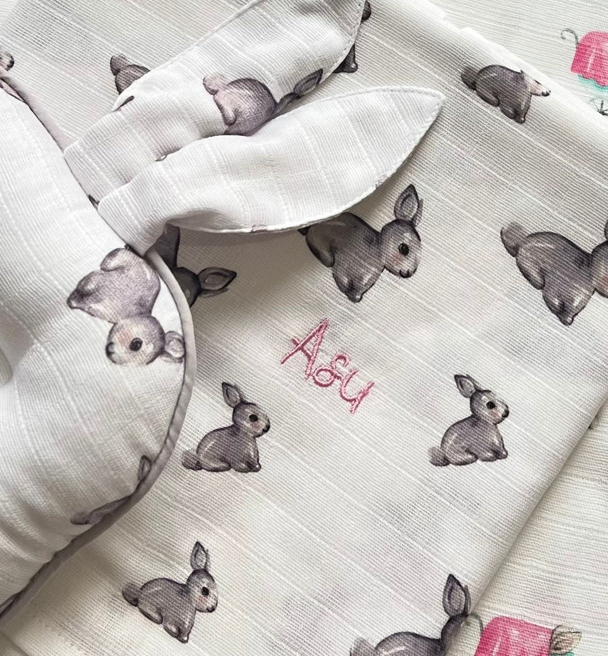 Müslin Bebek Ağız Bezi Paketi – Iconique Lapin & Innocent Pink 10`lu