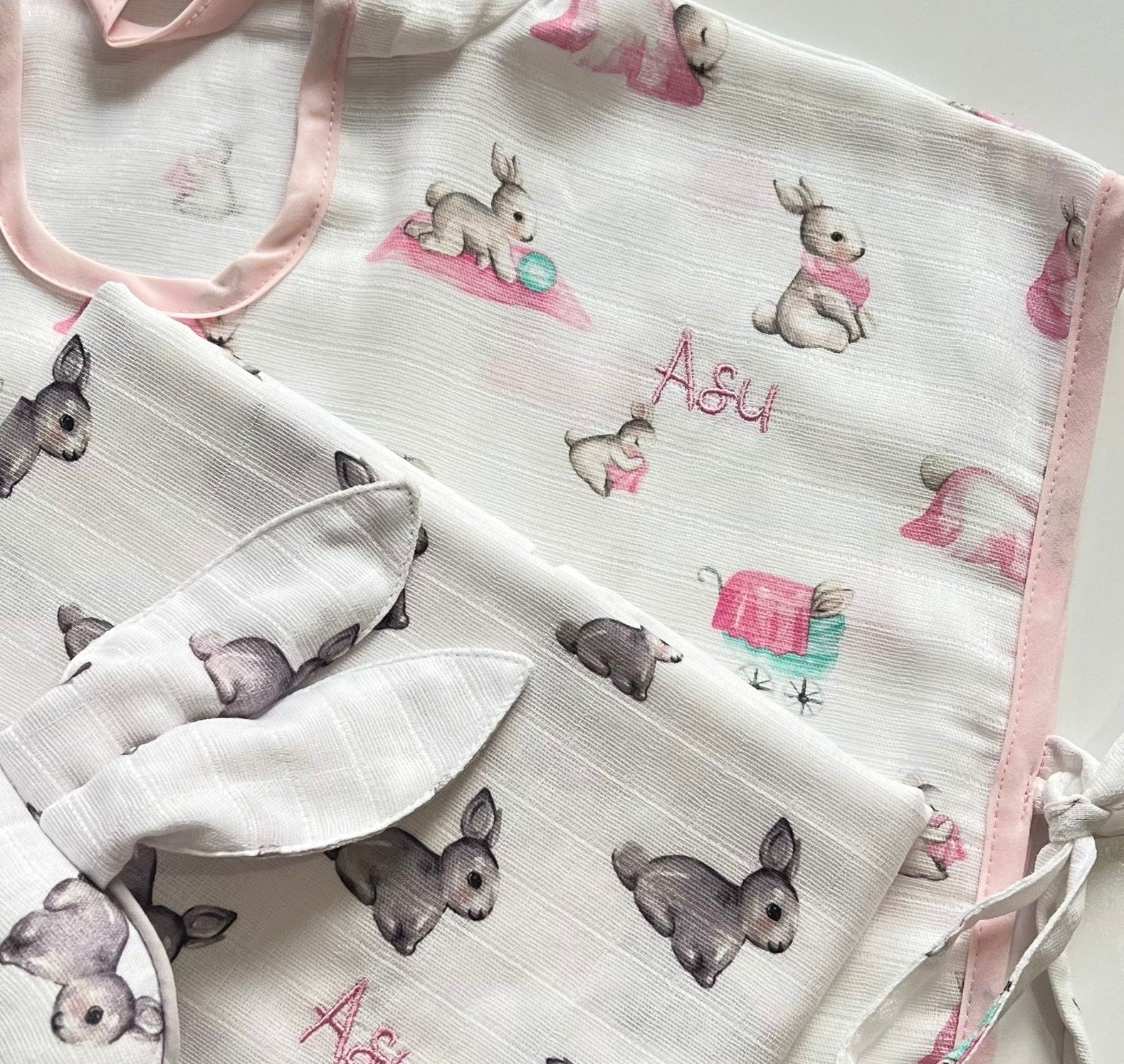 Müslin Bebek Panço - Bébé Lapin Rose
