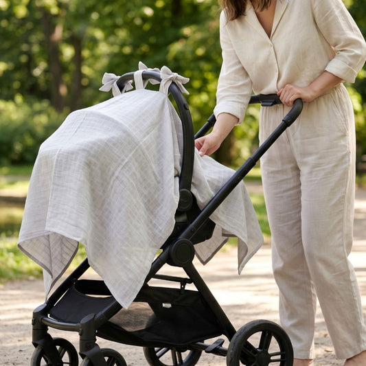 Müslin Puset Örtüsü - Cotton Grey