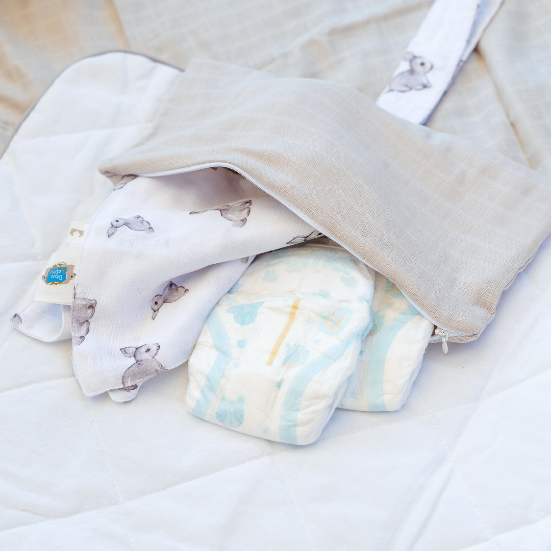 Çantalı Pratik Katlanabilir Alt Değiştirme Matı - Bébé Lapin Rose