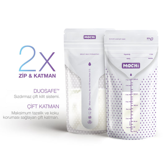 Anne Sütü Saklama Poşeti (200ml, 120 Adet) - Mochi