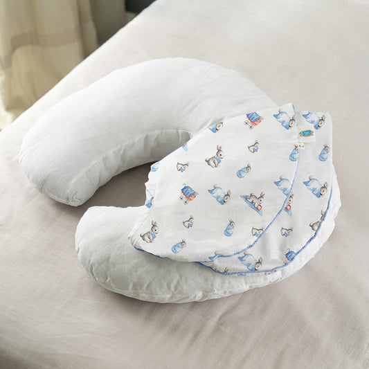 Müslin Bebek Emzirme Destek Yastığı Kılıfı - Bébé Lapin