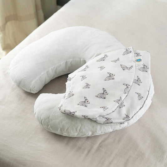 Müslin Bebek Emzirme Destek Yastığı Kılıfı - Iconique Lapin