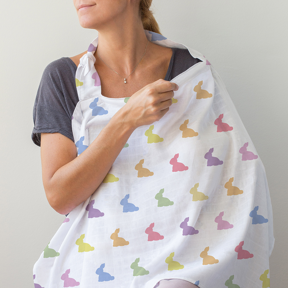 Müslin Bebek Emzirme Önlüğü - Rainbow Lapin