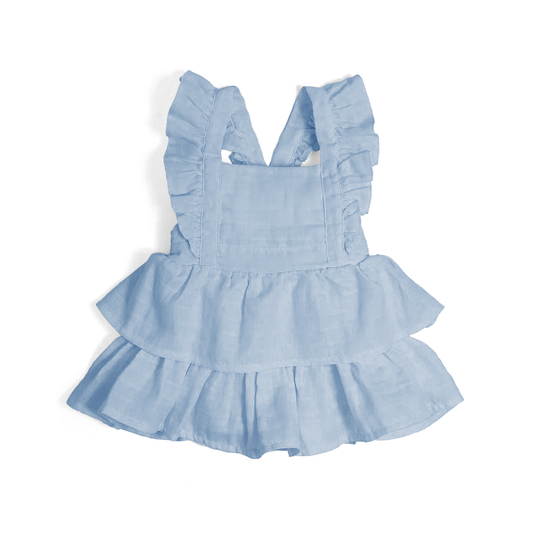 Müslin Bebek Fırfırlı Abiye Elbise - Endless Blue