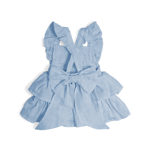 Müslin Bebek Fırfırlı Abiye Elbise - Endless Blue