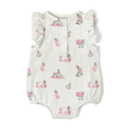 Resmi Galeri görüntüleyiciye yükleyin, Müslin Kız Bebek Fırfırlı Kolsuz Tulum - Bébé Lapin Rose
