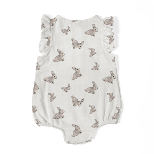 Müslin Kız Bebek Fırfırlı Kolsuz Tulum - Iconique Lapin